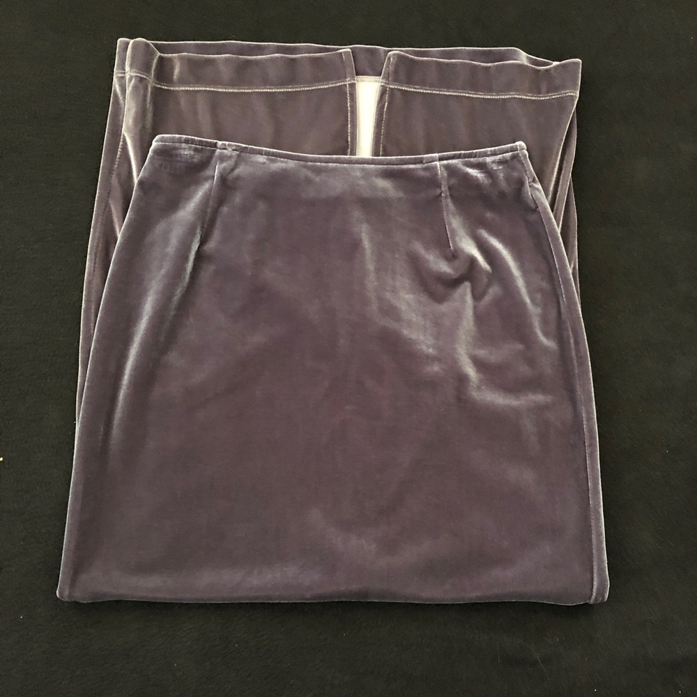 90s y2k slinky vintage silver velvet long skirt